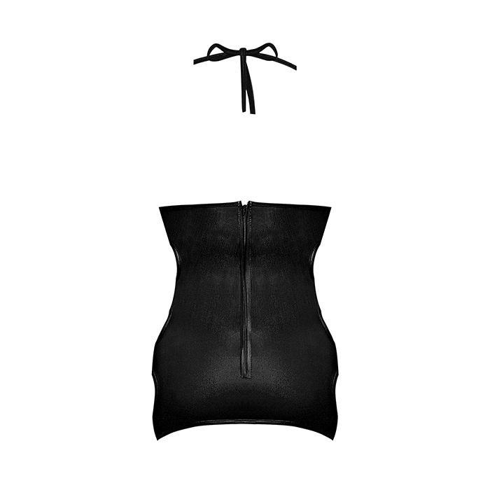 Lust Selene Keyhole Front Dress in Black with Zipper Back and Matching G-string