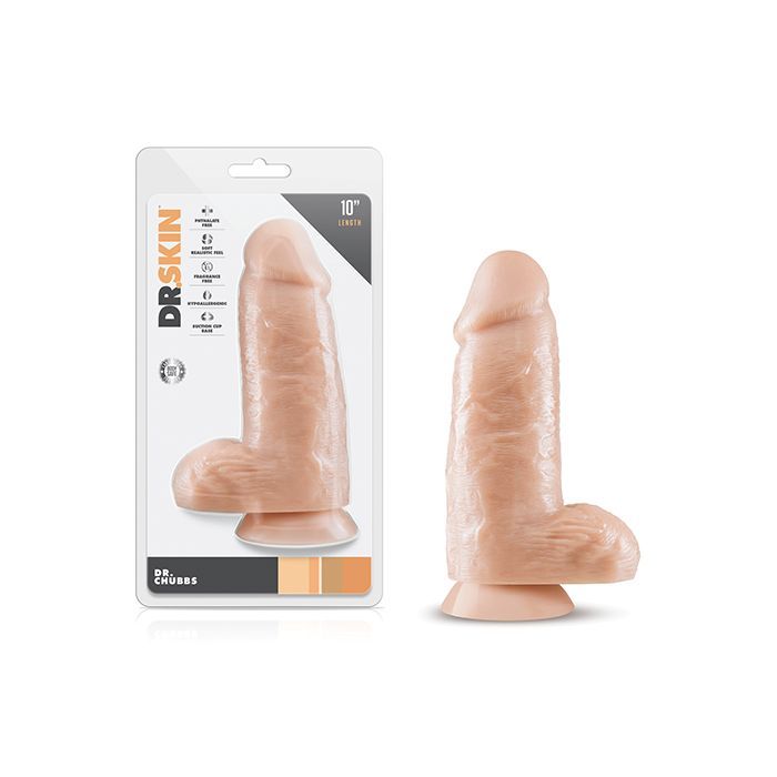 Blush Dr. Skin Dr. Chubbs Flesh adult toy displayed on a sleek black background