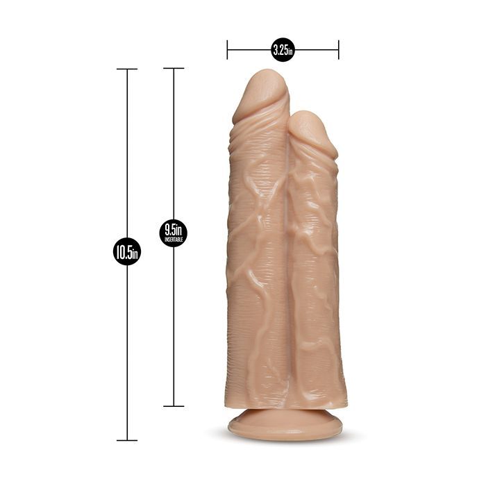 Blush Dr. Skin Dr. Double Stuffed - Realistic Dual Shafted Dildo with Suction Cup