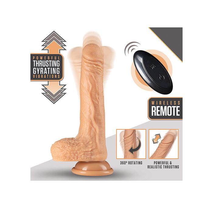 Blush Dr. Skin Silicone Thrusting Dildo in Vanilla Color