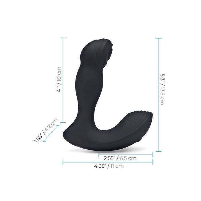 Blue Line Vibrating Prostate Thumper with Remote in Black Color