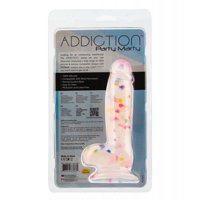 Party Marty 7.5 inch Frost Confetti Dildo with Rainbow Sprinkles