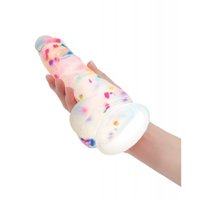 Party Marty 7.5 inch Frost Confetti Dildo with Rainbow Sprinkles