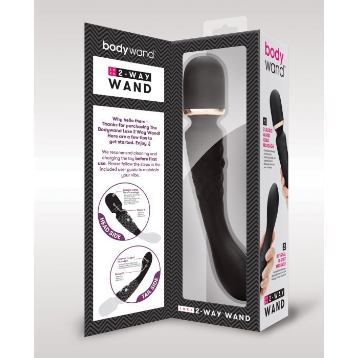 XGen Bodywand Luxe 2-Way Wand Massager in Black on Flawless Nite