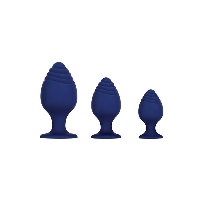 Evolved Get Your Groove Silicone Anal Plug Set in Blue