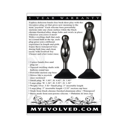 Evolved Joy Sticks 2-piece Plug Set in Black Chrome finish