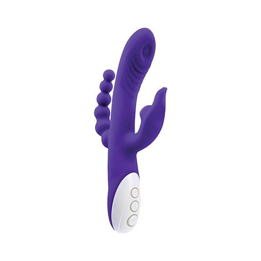 Evolved Lick Me Triple Stim Vibrator in Purple - Waterproof and Rechargeable