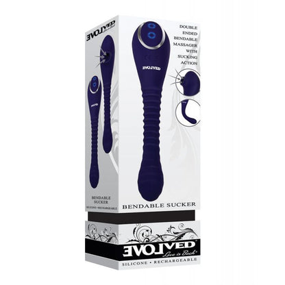 Evolved Bendable Sucker - Purple double-ended adult toy with suction and vibrator features.