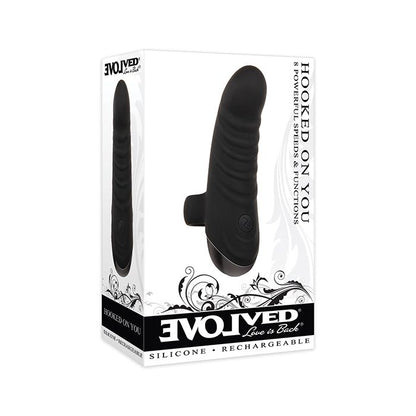 Evolved Hooked on You Curved Finger Vibrator in Black