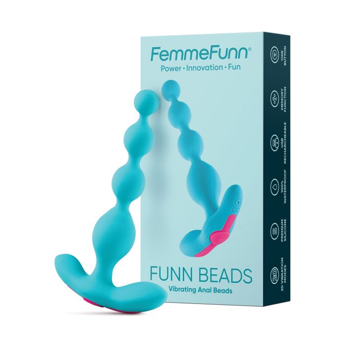 Femme Funn Vibrating Anal Beads in Turquoise color