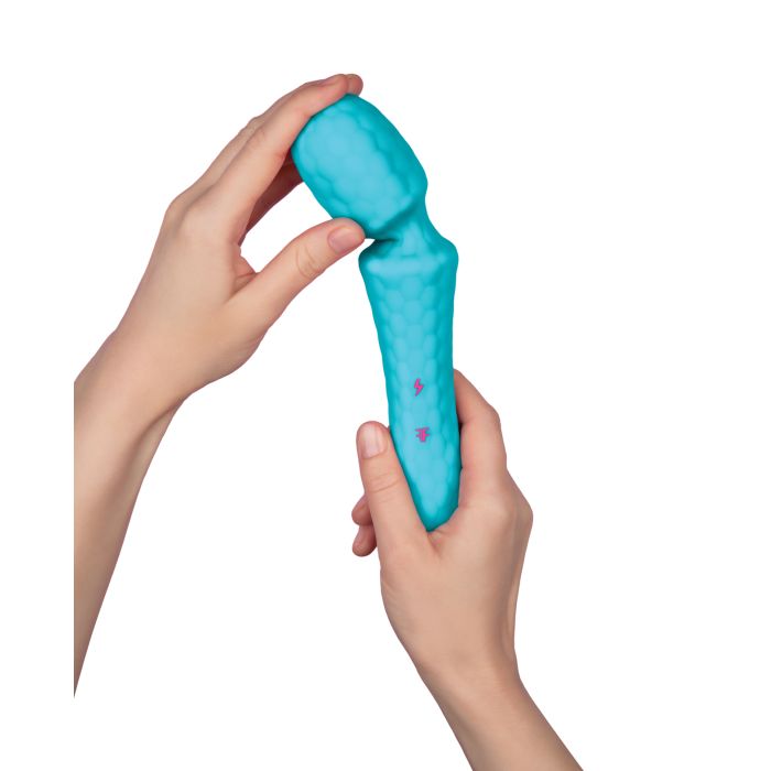 Femme Funn Ultra Wand in Turquoise with premium silicone texture