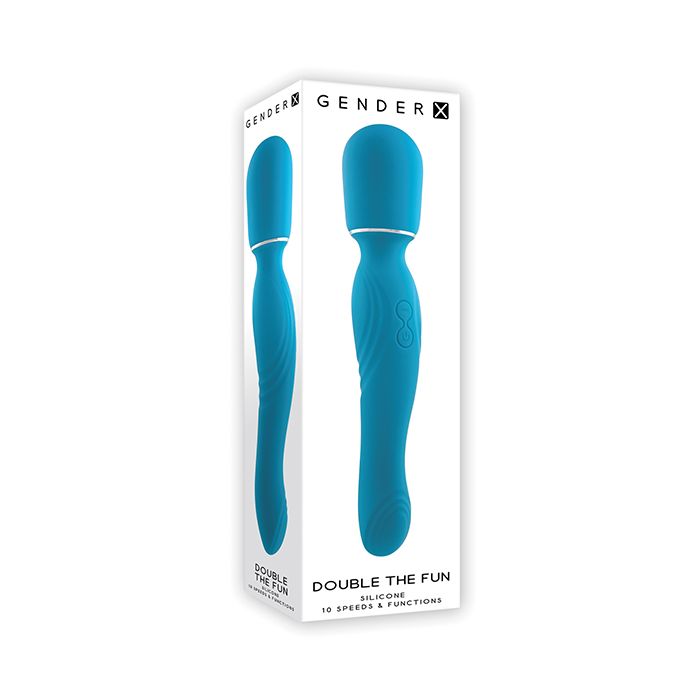 Double The Fun Teal Wand Vibrator with Dual Vibrating Ends