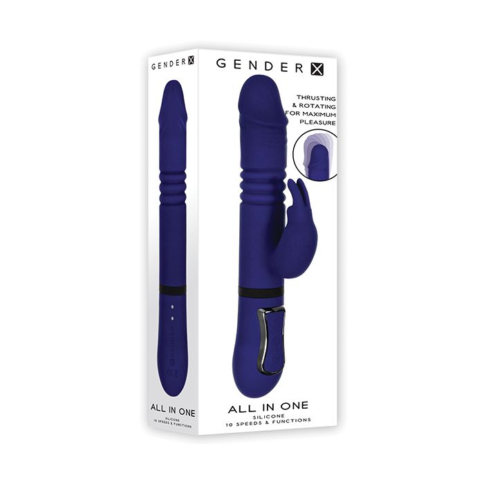 Flawless Nite's All in One Purple Rabbit Vibrator with thrusting and rotating features