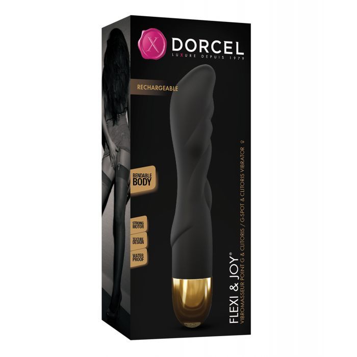 Dorcel Flexi & Joy Bendable Black & Gold Vibrator with Textured Surface