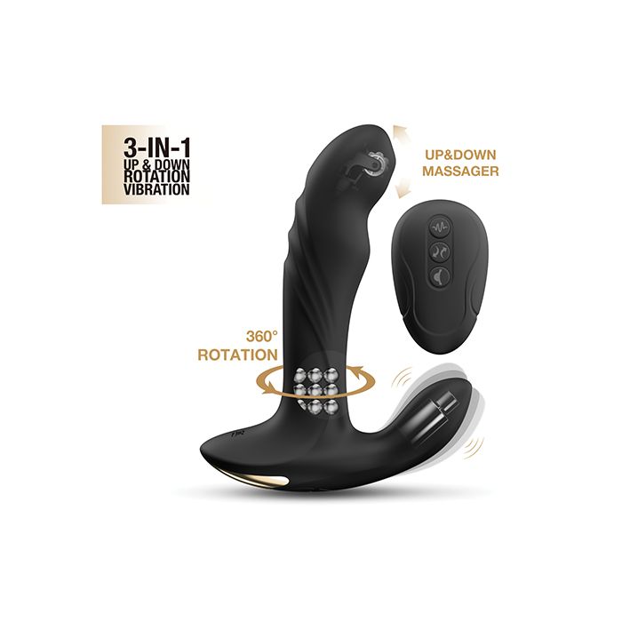 Dorcel Double Action Prostate Massager Black - Front View