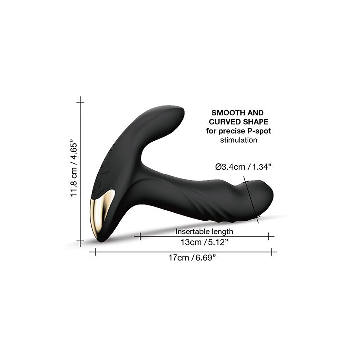 Dorcel Double Action Prostate Massager Black - Front View