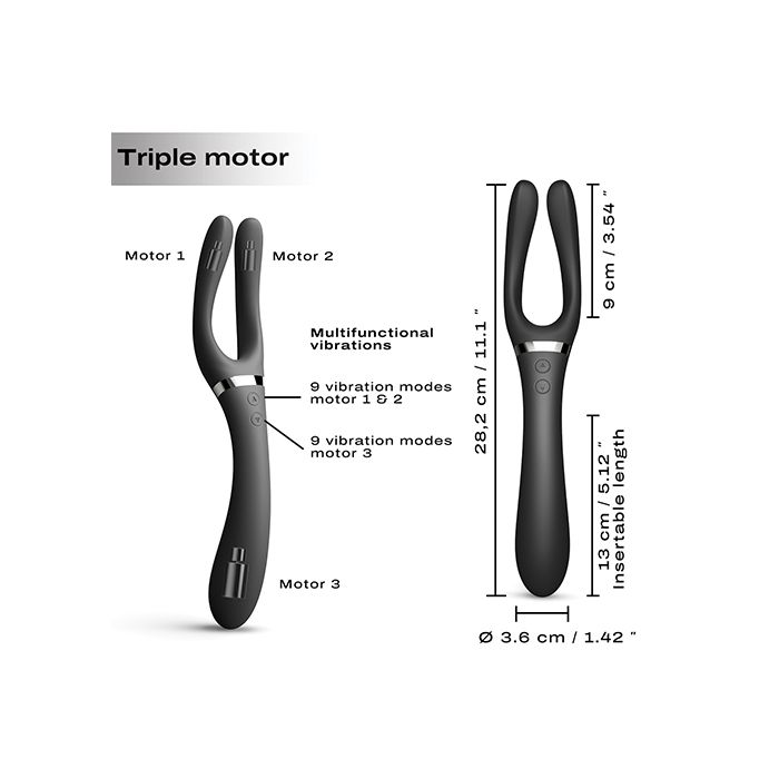 Dorcel Infinite Joy Bendable Forked Vibrator in Black