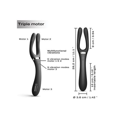 Dorcel Infinite Joy Bendable Forked Vibrator in Black