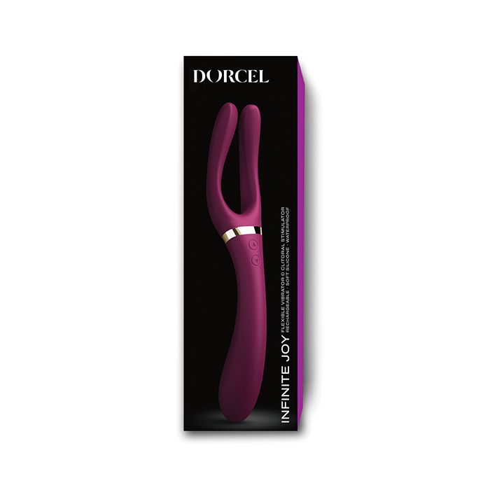 Dorcel Infinite Joy Bendable Forked Vibrator in Plum