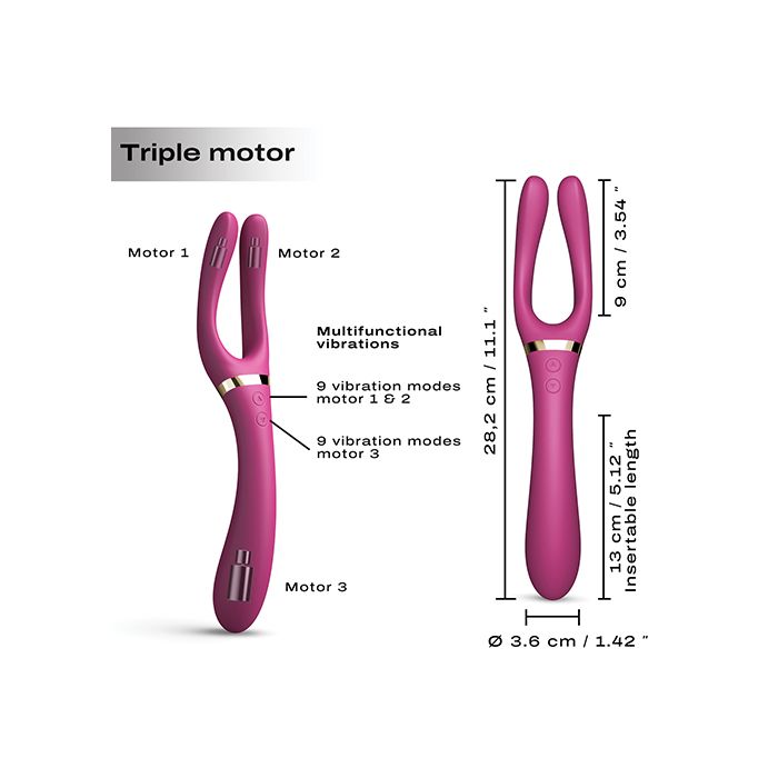 Dorcel Infinite Joy Bendable Forked Vibrator in Plum