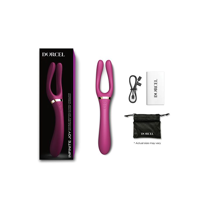 Dorcel Infinite Joy Bendable Forked Vibrator in Plum