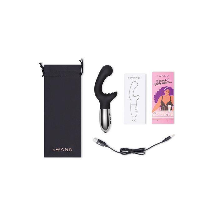 Le Wand XO Double Motor Wave Rechargeable Vibrator in Black