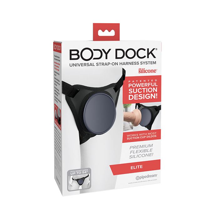 Body Dock Elite Silicone Strap-on Harness on Flawless Nite