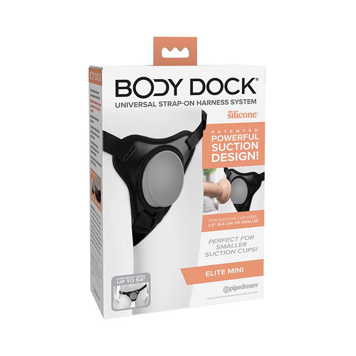 Body Dock Elite Mini - Silicone Strap-on Harness on Flawless Nite