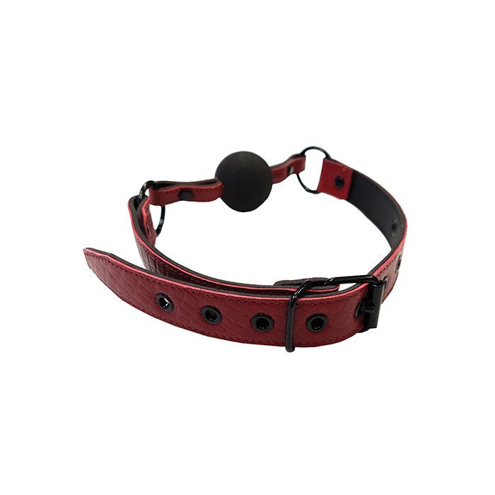 Burgundy Rouge Leather Ball Gag - Flawless Nite Product Image