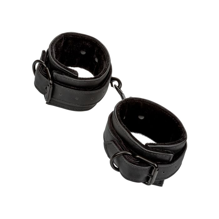 Black Boundless Ankle Cuffs with vegan leather finish