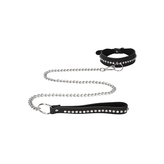 Diamond-studded BDSM collar and leash from Flawless Nite