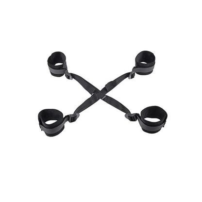 Brat Hog Tie with four soft cuffs for adjustable restraint